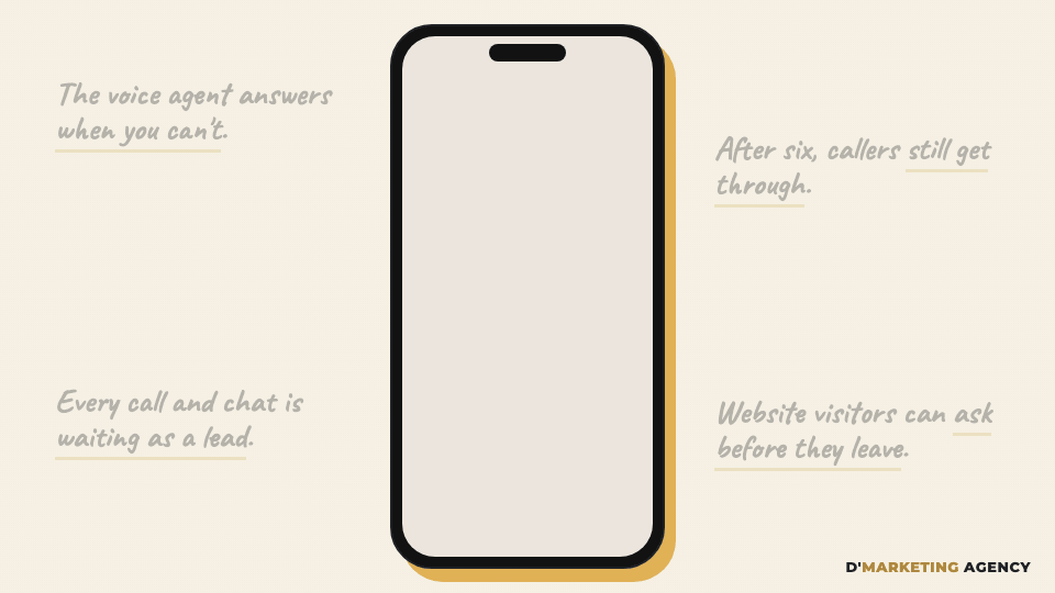 Stop losing customers to missed calls and unanswered chats: a short loop of the agent at work