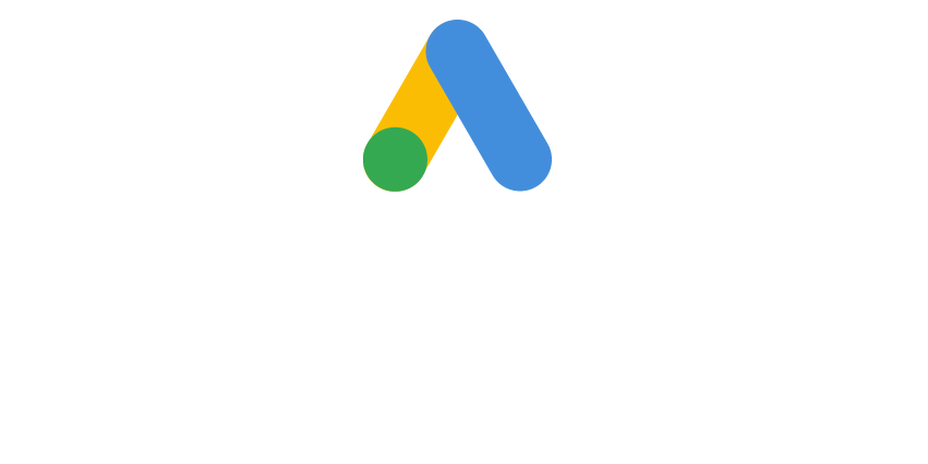 Google Ads logo with stylized A above the words Google Ads on a transparent background.