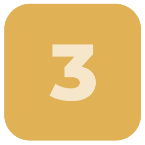 A white number 3 on a rounded yellow square background.