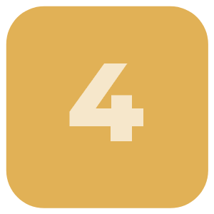 A large beige number 4 on a rounded mustard yellow square background.