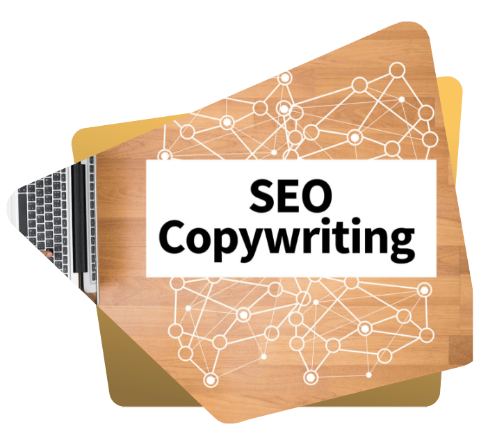 Illustration representing SEO copywriting combining search rankings and persuasive content.