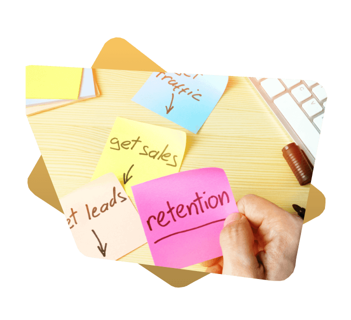 Diagram mapping the stages of a sales funnel from traffic sources to a converting landing page.